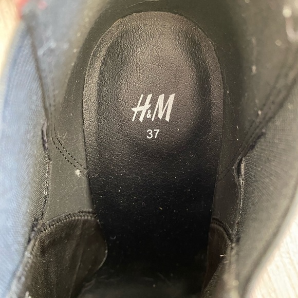 H&M pointed toe stiletto ankle booties in burgundy with black elastic size 6 - Picture 5 of 7